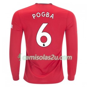 Camisolas de Futebol Manchester United Paul Pogba 6 Equipamento Principal 2019/20 Manga Comprida